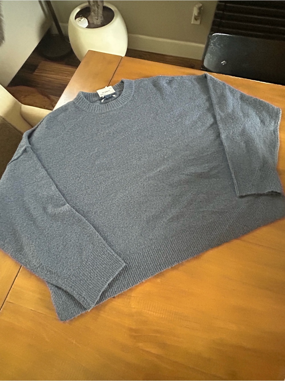 NWT AE Women’s Oversized Slate Blue Crewneck Sweater